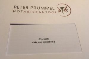 Foto front afschrift oprichtingsakte